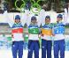Marie-Laure Brunet, Sylvie Becaert, Marie Dorin et Sandrine Bailly décroche l'Argent lors du relais 4x6 km, malgré cinq erreurs au tir de Marie Dorin.