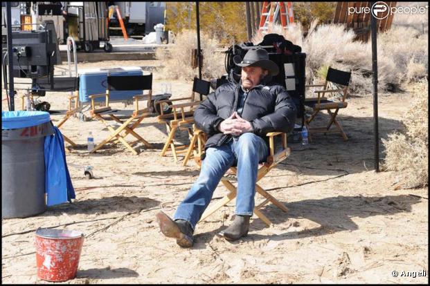 Johnny Hallyday, sur le tournage de son nouveau spot, Optic 2000, février 2010 !
