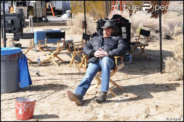 Johnny Hallyday, sur le tournage de son nouveau spot, Optic 2000, février 2010 !