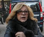 Nicoletta lors des obsèques de Patrick Topaloff le 11 mars 2010 à Paris en l'église orthodoxe de la rue Daru