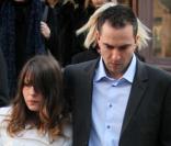 Les enfants de Patrick Topaloff, Natacha et Vladimir lors des obsèques de Patrick Topaloff le 11 mars 2010 à Paris en l'église orthodoxe de la rue Daru