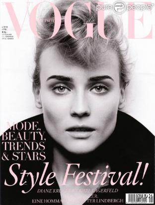 Diane Kruger en couverture du Vogue Allemagne du mois d'avril