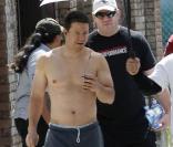 Mark Wahlberg, à l'occasion du tournage de  The Fighter , à Los Angeles, le 15 mars 2010.