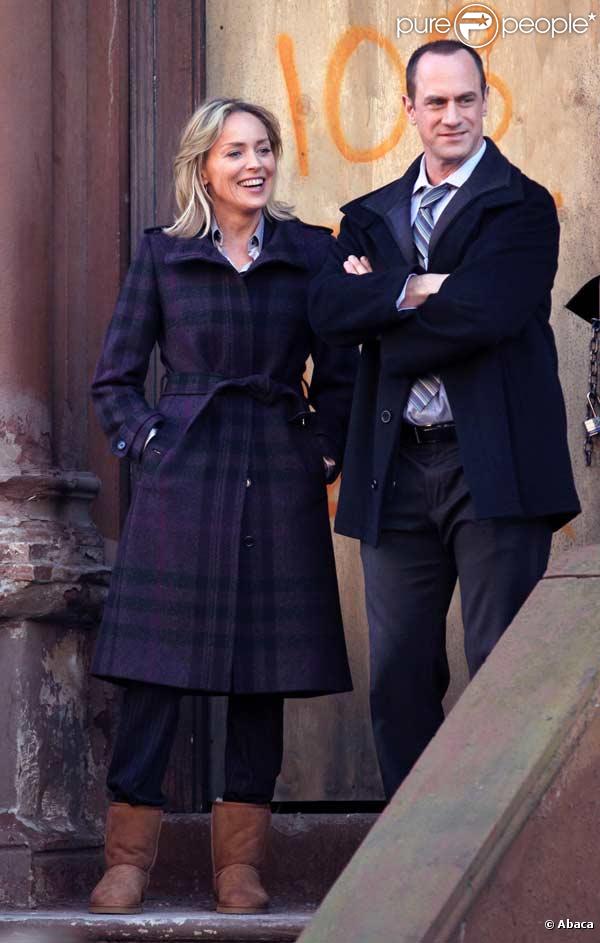 Sharon Stone et Christopher Meloni sur le tournage de  New York Unité Spéciale , le 17 mars 2010 à Harlem ! 