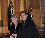 Diner à l'Elysée en l'honneur de Shimon Peres : Jean-Christophe Fromantin, candidat à la Mairie de Neuilly sur Seine, et sa femme