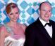 Charlene Wittstock et le Prince Albert II, à l'occasion du célèbre Bal de la Rose, qui s'est tenu au Sporting Club de Monte Carlo, à Monaco, le 27 mars 2010.