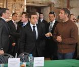 Nicolas Sarkozy lors d\'une réunion des agriculteurs dans l\'Essonne mardi 6 avril 2010