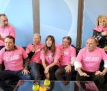 Antoine Duléry, Fabien Onteniente, Franck Dubosc, Mathilde Seigner, Richard Anconina, Claude Brasseur et Mylène Demongeot lors de la promotion de Camping 2 à Bordeaux le 7 avril 2010