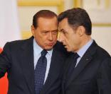 Nicolas Sarkozy et Silvio Berlusconi au Sommet franco-italien, à l'Elysée. 09/04/2010