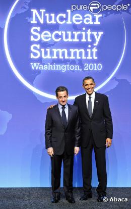 Nicolas Sarkozy et Barack Obama à Washington le 12 avril 2010 