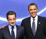 Nicolas Sarkozy et Barack Obama à Washington le 12 avril 2010<br />