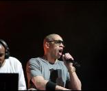 JoeyStarr était le maître de cérémonie de la soirée Orangina Gliss Mix,  au Grand Palais, à Paris, le samedi 24 avril.