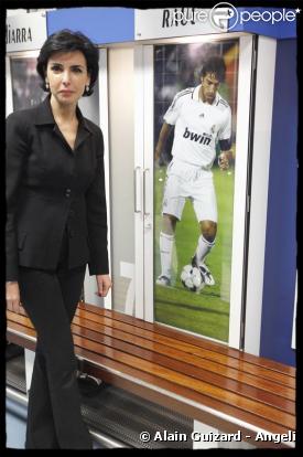 Rachida Dati au musée du stade Santiago Bernabéu, à Madrid. 26/04/2010 