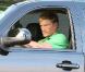 Dolph Lundgren en voiture dans les rues de Los Angeles
