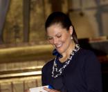 Victoria de Suède, de retour dans son pays le 11 mai 2010, était attendue au Nordic Museum de Stockholm