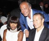 Naomi Campbell, Fawaz Gruosi et Vlad Doronin lors de la soirée organisée par le joaillier de Grisogono le 18 mai 2010 dans l'hôtel du Cap Eden Roc  à Antibes