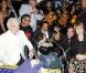 Charles Aznavour, Chico, Alessandra Sublet et Nathalie Delon lors de la soirée de solidarité Chico & les Gypsies au patio de Camargue afin de récolter des fonds pour la cause du don d'organes et celle de l'association Rêves le 28 mai 2010