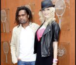 Adriana et Christian Karembeu au tournoi de Roland-Garros. 6/06/2010