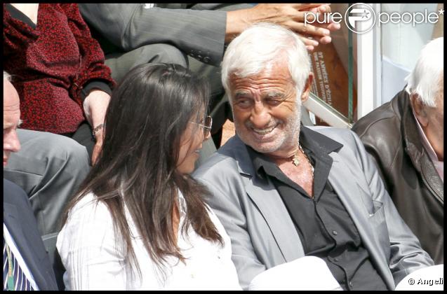 Barbara et Jean-Paul Belmondo au tournoi de Roland-Garros. 6/06/2010