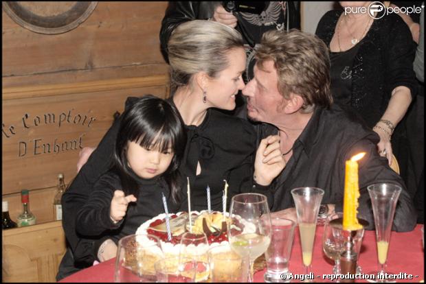 Laeticia Hallyday, Johnny Hallyday et leur fille Jade