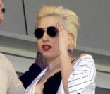 Lady Gaga lors d'un match à New York des Yankees contre les Mets le 18 juin 2010