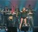 Miley Cyrus déchaînée et en plein show, à Madrid, le 22 juillet 2010.