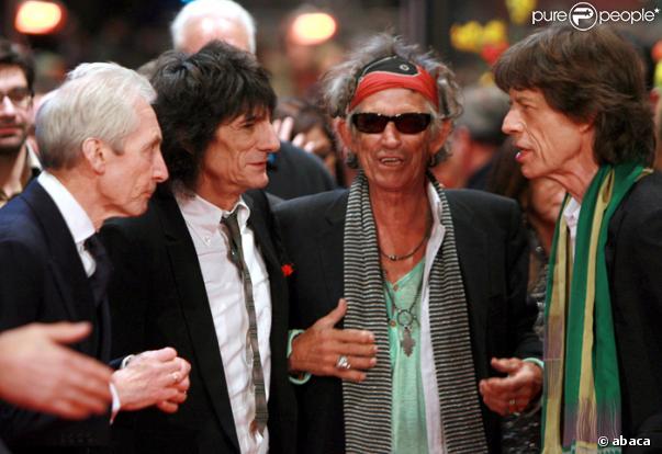 Les Rolling Stones au grand complet : Charlie Watts, Ron Wood, Keith Richards et Mick Jagger
