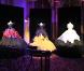 Exposition de robes de bal haute-couture John Galliano pour Christian Dior lors du Grand Bal de Deauville, le 28 août 2010