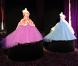 Robes de bal imaginées par John Galliano exposées lors du Grand Bal de Deauville, le 28 août 2010