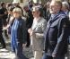 Danièle Thompson, Richard Anconina et Dominique Segall, lors des obsèques d'Alain Corneau, au cimetière du Père-Lachaise, à Paris, le 4 septembre 2010.