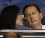 Yasmine Tordjman et Eric Besson au Parc de Princes, à Paris. Août 2010