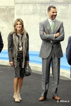 Letizia d'Espagne et son époux Felipe à Ségovie, en Espagne, le 7 septembre 2010.