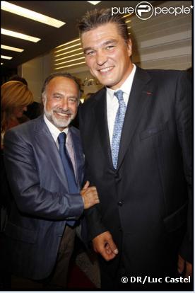 David Douillet le 8 septembre à la soirée de l'Avenue Montaigne avec Olivier Dassault à la boutique Dupont 