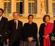 Sheikh Jassem, Frédéric Mitterrand, Sheikha Al Mayassa bint Hamad bin Khalifa Al-Thani, princesse Chantal de France et Jean-Jacques Aillagon à l'exposition de l'artiste Takashi Murakami, au château de Versailles. 12/09/2010