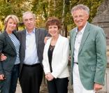 Ariane Massenet, Alain Baraton, Catherine Laborde et Nelson Monfort. (14 septembre 2010, Fête du Houblon au Pavillon Ledoyen)