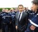 Nicolas Sarkozy en visite à la gendarmerie de Vézelay. 30/09/2010