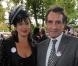 Anne Nivat et Jean-Jacques Bourdin lors du Qatar Prix de l'Arc de Triomphe à l'hippodrome de Longchamp le 3 octobre 2010