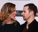Hilary Swank et Sam Rockwell lors de la présentation du film Conviction au festival du Londres du British Film Institute le 15 octobre 2010