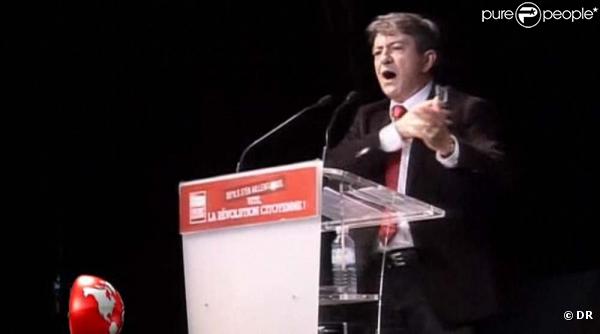 Jean-Luc Mélenchon, meeting du Parti de gauche à Paris, au théâtre Dejazet, le 18 octobre 2010