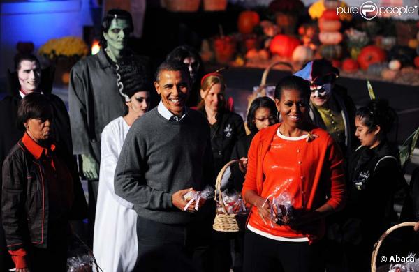 Barack et Michelle Obama fêtent Halloween à la Maison Blanche, le 31 octobre 2010