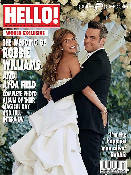 Robbie Williams et Ayda Field en couverture du magazine Hello