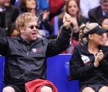 Sir Elton John, Steffi Graf, et Anna Kournikova lors du WTT Smash Hits à Washington en novembre 2010