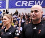 Steffi Graf et Andre Agassi lors du WTT Smash Hits à Washington en novembre 2010