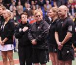 L'équipe de Billie Jean King et Elton John lors du WTT Smash Hits à Washington en novembre 2010