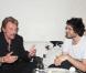 Johnny Hallyday et Laeticia auprès de Mathieu Chedid après son concert à L'Olympia, le 27 mai 2010