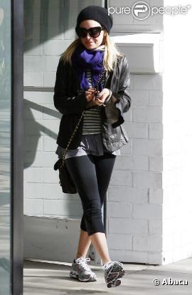 Nicole Richie sort de son club de gym de Studio City, le 6 janvier 2011.
