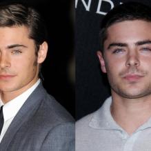 Zac Efron en 2009 à gauche et en 2011 à droite