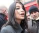 Leïla Bekhti, lors de son arrivée au Fouquet's, sur les Champs-Elysées, à Paris, pour le déjeuner des nominés des César 2011, le 5 février 2011.