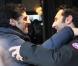 Pascal Elbé et Gilles Lellouche, lors de son arrivée au Fouquet's, sur les Champs-Elysées, à Paris, pour le déjeuner des nominés des César 2011, le 5 février 2011.