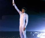 Cathy Freeman avec la flamme olympique en 2000 